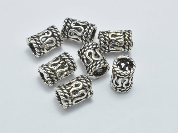 10pcs 925 Sterling Silver Beads-Antique Silver, 4x5.5mm Tube Beads-Metal Findings & Charms-BeadXpert