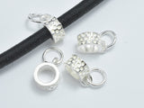 4pcs 925 Sterling Silver Charms, 6.5mm Tube Bail-BeadXpert