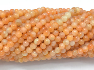 Orange Calcite Beads, Round, 4mm, 16 Inch-Agate: Round & Faceted-BeadXpert