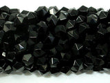 Black Onyx Beads, 8mm (7.5mm) Star Cut Faceted Round-Gems: Round & Faceted-BeadXpert