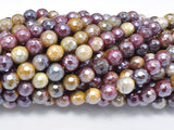 Mystic Coated Mookaite, 6mm Faceted Round Beads, AB Coated-Gems: Round & Faceted-BeadXpert