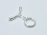 1set 925 Sterling Silver Toggle Clasps, Loop 9.8mm, Bar 17.8mm-BeadXpert