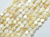 Mother of Pearl Beads, MOP, Creamy White 6-9mm Nugget-BeadXpert