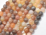 Peach / Gray / White Mixed Moonstone, 8mm Round Beads-Gems: Round & Faceted-BeadXpert