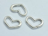1pc 925 Sterling Silver Heart Clasp, Spring Gate Heart Clasp,16x10mm-BeadXpert