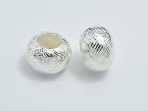 1pc 925 Sterling Silver Bead, Rondelle Beads, Big Hole Spacer Bead, 11.6x8.3mm-Metal Findings & Charms-BeadXpert