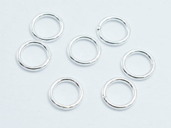 20pcs 925 Sterling Silver Closed Jump Ring, 6mm, 0.8mm-BeadXpert