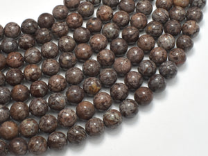 Brown Snowflake Obsidian Beads, Round, 8mm-BeadXpert