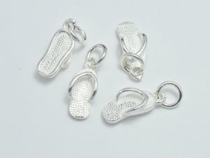 2pcs 925 Sterling Silver Charms, Flip Flop Charms, 14x6mm-BeadXpert