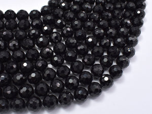 Black Tourmaline Beads, 8mm (8.4mm) Faceted Round-Gems: Round & Faceted-BeadXpert