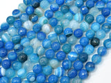 Banded Agate Beads, Striped Agate, Blue, 6mm Faceted Round-Agate: Round & Faceted-BeadXpert