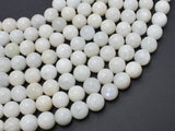 White Rainbow Moonstone Beads, 8mm Round-BeadXpert