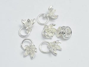 4pcs 925 Sterling Silver Charms, Lotus Flower Charms, 6mm-BeadXpert