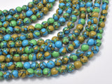 Turquoise Howlite-Blue & Green, 6mm Round Beads-Gems: Round & Faceted-BeadXpert