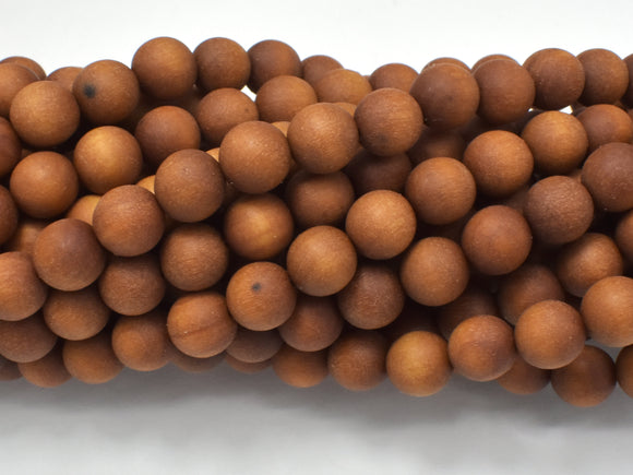 Matte Sandalwood Beads, 8mm Round, 35 Inch-Wood-BeadXpert