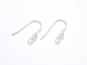 4pcs 925 Sterling Silver Earwire, Earring Hook, Fishhook, 15x10mm-Metal Findings & Charms-BeadXpert