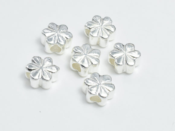 2pcs 925 Sterling Silver Beads-Flower, 5mm, 3mm Thick-Metal Findings & Charms-BeadXpert