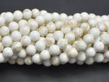 White Howlite, Round, 8mm, 15.5 Inch-BeadXpert