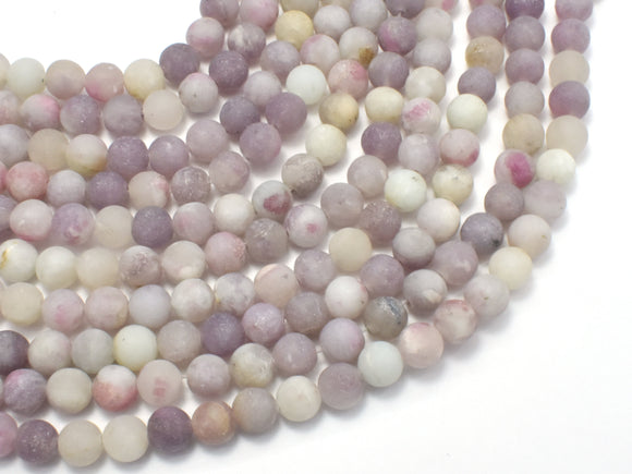 Matte Lilac Jasper Beads, Pink Tourmaline Beads, 6mm (6.3mm)-Gems: Round & Faceted-BeadXpert