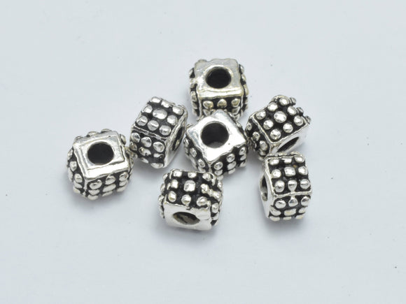4pcs 925 Sterling Silver Beads-Antique Silver, 4.8x4.8mm Square Beads-Metal Findings & Charms-BeadXpert