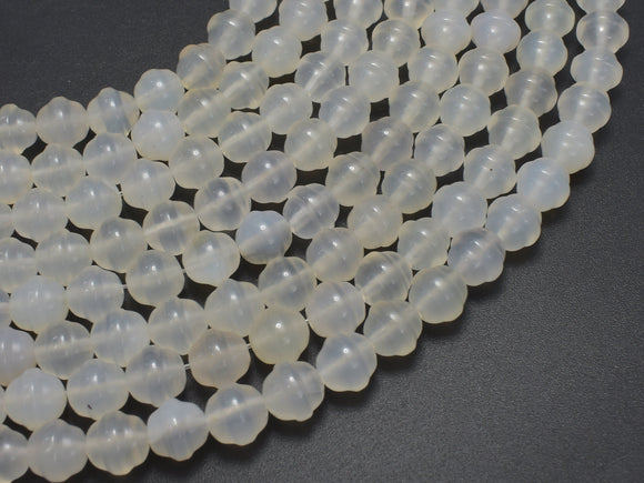 White Agate 8mm Bell Beads, 14 Inch-BeadXpert