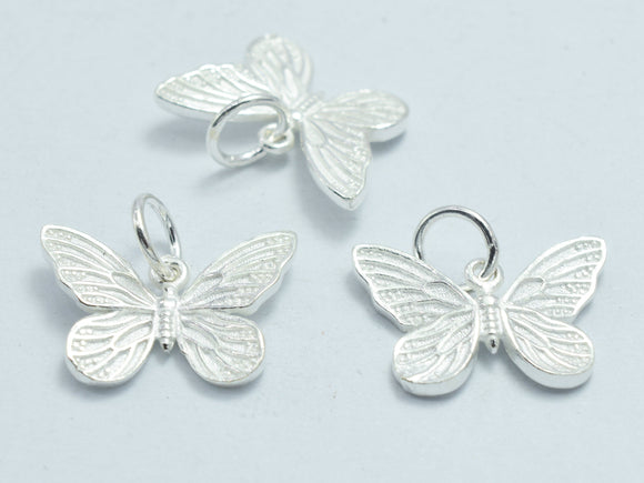 2pcs 925 Sterling Silver Charms, Butterfly Charm, 15x11mm-BeadXpert