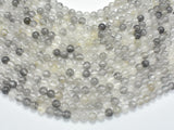 Gray Quartz Beads, Round, 6mm-BeadXpert