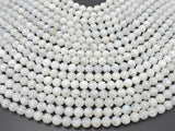 White Moonstone Beads, 8mm (8.5mm) Round Beads-BeadXpert