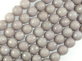 Jade Beads, Light Gray, 10mm(10.3mm) Faceted Round-Gems: Round & Faceted-BeadXpert