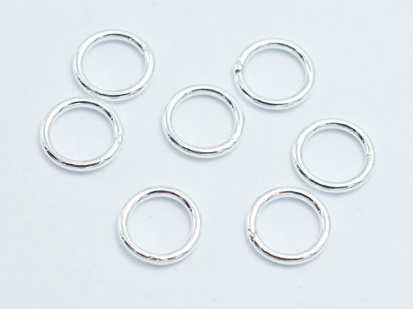 10pcs 925 Sterling Silver Closed Jump Ring, 8mm, 0.8mm-BeadXpert