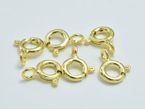 10pcs 24K Gold Vermeil Spring Ring Clasp, 925 Sterling Silver Clasp, 5.5mm Round-Metal Findings & Charms-BeadXpert