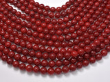 Jade Beads, Red, 8mm Round Beads-BeadXpert