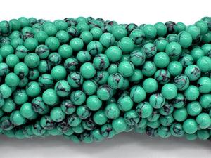 Howlite Turquoise Beads-Green, 4.5mm (5mm) Round Beads-Gems: Round & Faceted-BeadXpert