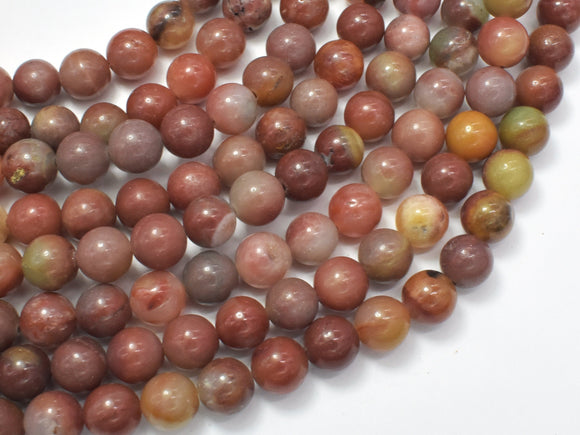 Red Amazonite Beads, 8mm, Round-BeadXpert