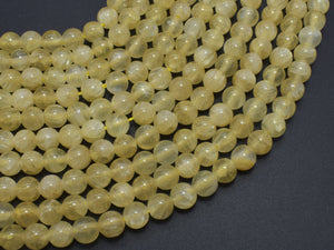 Yellow Selenite, Gypsum, 6mm (6.6mm), Round-BeadXpert