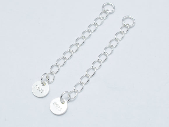 4pcs 925 Sterling Silver Extension Chain-Metal Findings & Charms-BeadXpert