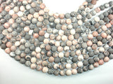 Matte Pink Zebra Jasper, 10mm Round Beads-BeadXpert