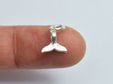 4pcs 925 Sterling Silver Charm-Whale Tail Charm, Whale Tail Pendant, 8.7x9.3mm-BeadXpert