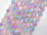 Aquamarine, Lavender Amethyst, Rose Quartz, 8mm Faceted Prism Double Point Cut-Gems: Round & Faceted-BeadXpert