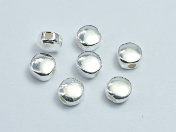 6pcs 925 Sterling Silver 4.5mm Round Coin Beads-BeadXpert