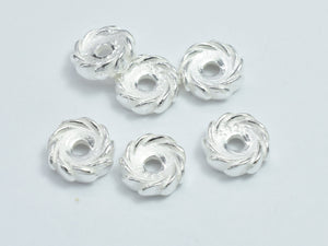 10pcs 925 Sterling Silver Beads, 5.8mm Spacer Beads, 5.8x1.9mm-BeadXpert