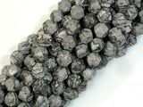 Gray Picture Jasper Beads, 8mm Star Cut Faceted Round-Gems: Round & Faceted-BeadXpert