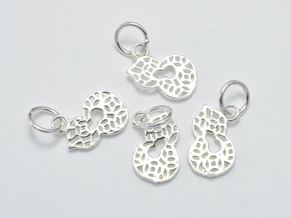 4pcs 925 Sterling Silver Charm, Gourd Charm, 11x7mm-Metal Findings & Charms-BeadXpert