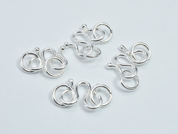 6pcs 925 Sterling Silver M Clasp-S Hook, M Clasp Connector, S Clasp, 8x6mm-Metal Findings & Charms-BeadXpert