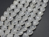 Clear Quartz 10mm Heart Beads, 14.5 Inch-BeadXpert