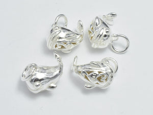 1pc 925 Sterling Silver Charms, Whale Charms, 13x9x8mm-BeadXpert
