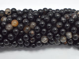 Black Tourmaline Beads, 6mm, Round-BeadXpert