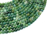 Moss Agate Beads, 6mm Faceted Round Beads, 15 Inch-Gems: Round & Faceted-BeadXpert