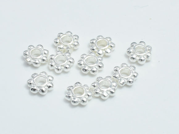 20pcs 925 Sterling Silver Spacers, 3.5mm Daisy Spacer, 1.2mm Thick-Metal Findings & Charms-BeadXpert