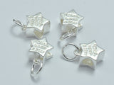 1pc 925 Sterling Silver Charms, Star Charms, Star Bails Connector, 8mm-BeadXpert